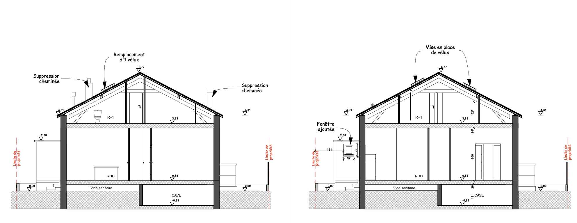 Avant / Après - rénovation des combles de la maison Toulouse